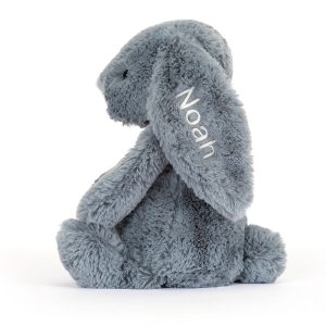 Personalised Bashful Dusky Blue Bunny Medium